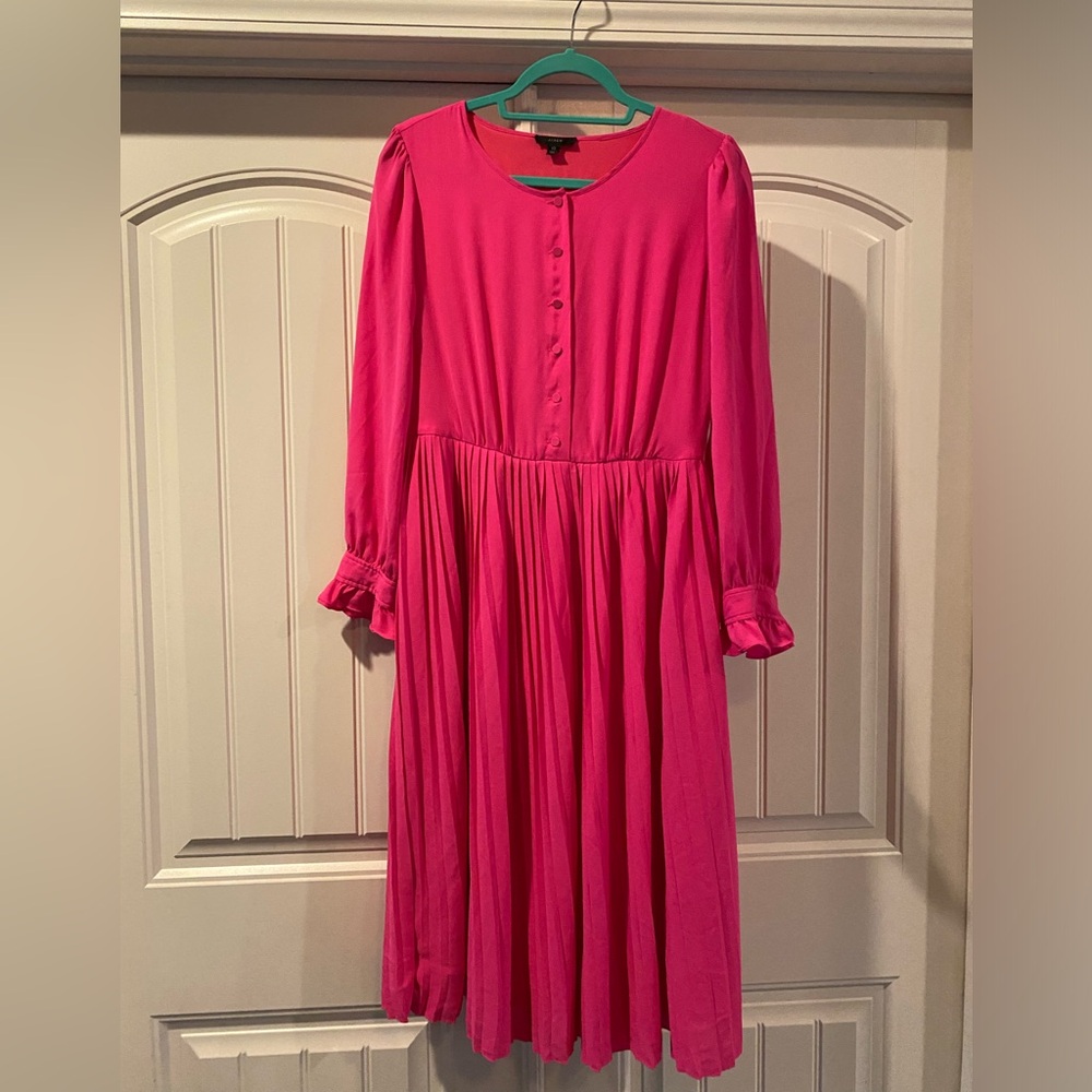 JCREW Pink Size 10 Long Sleeve Button Up Dress